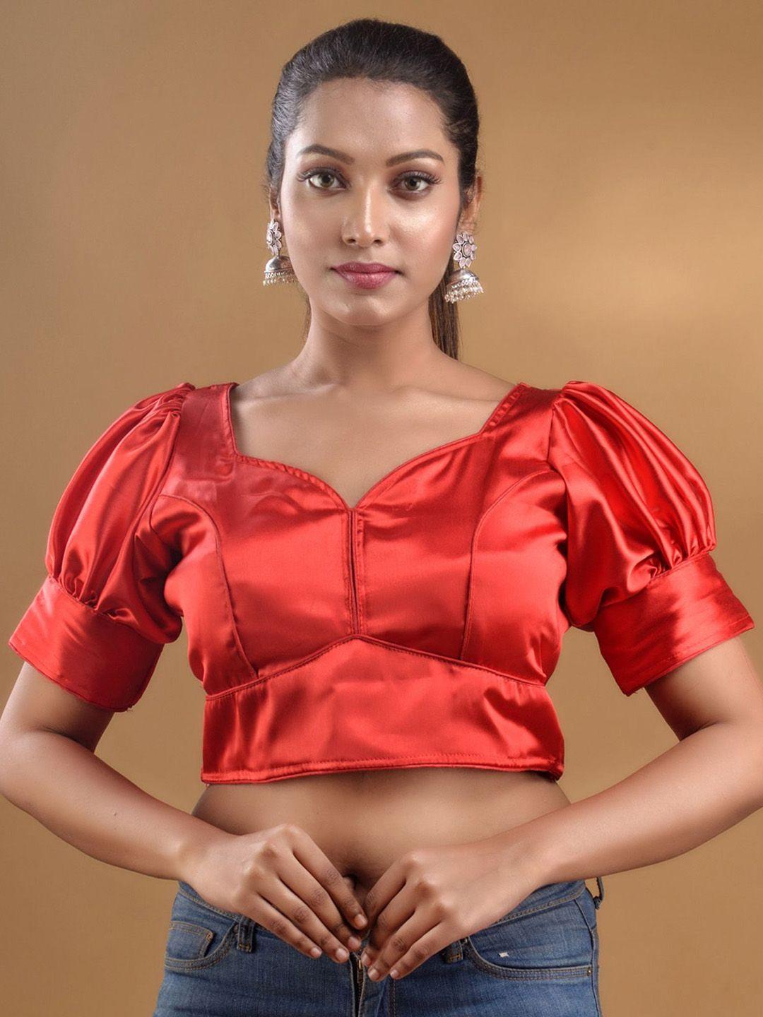 charukriti sweetheart neck saree blouse