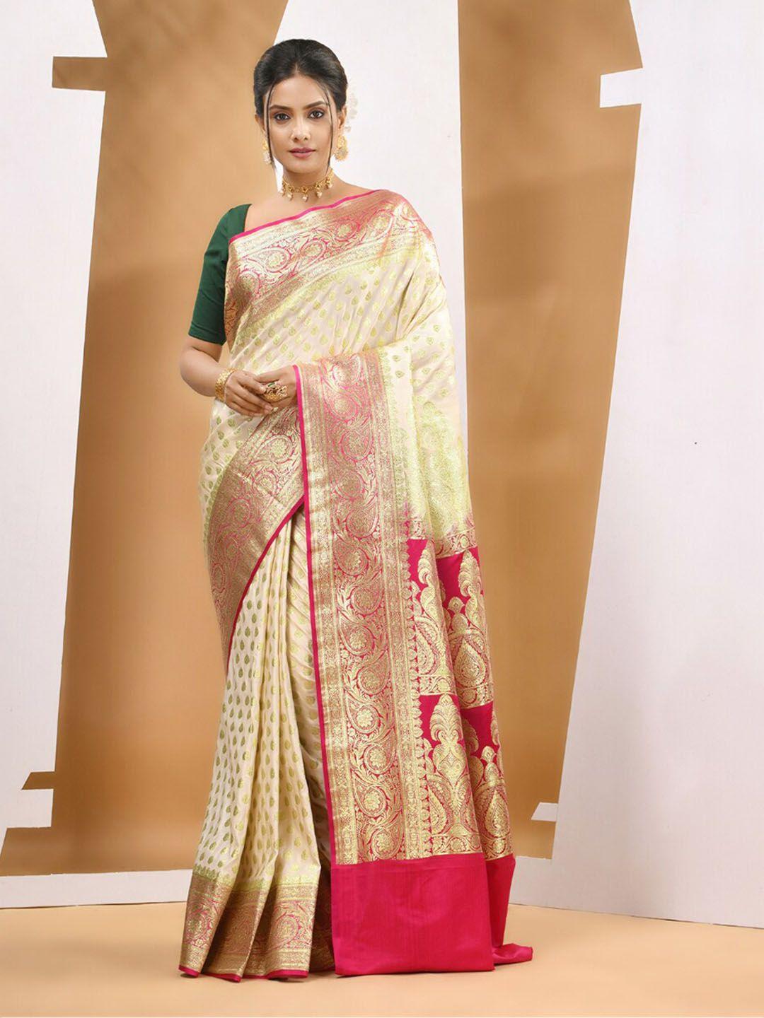 charukriti  ethnic motifs woven design zari pure silk banarasi saree