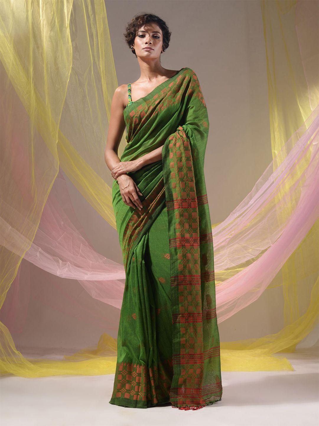 charukriti  woven design pure cotton saree
