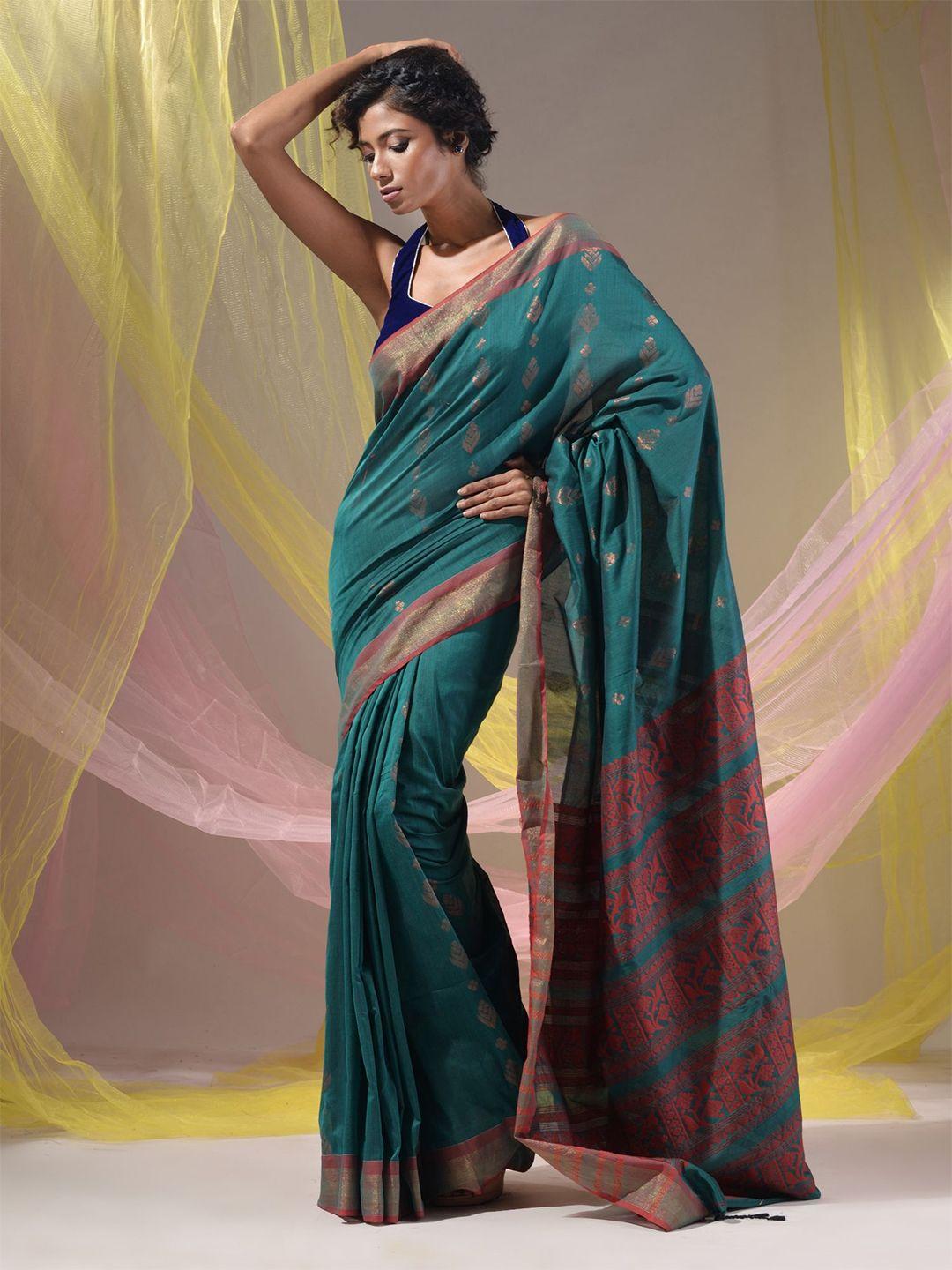 charukriti  woven design zari saree