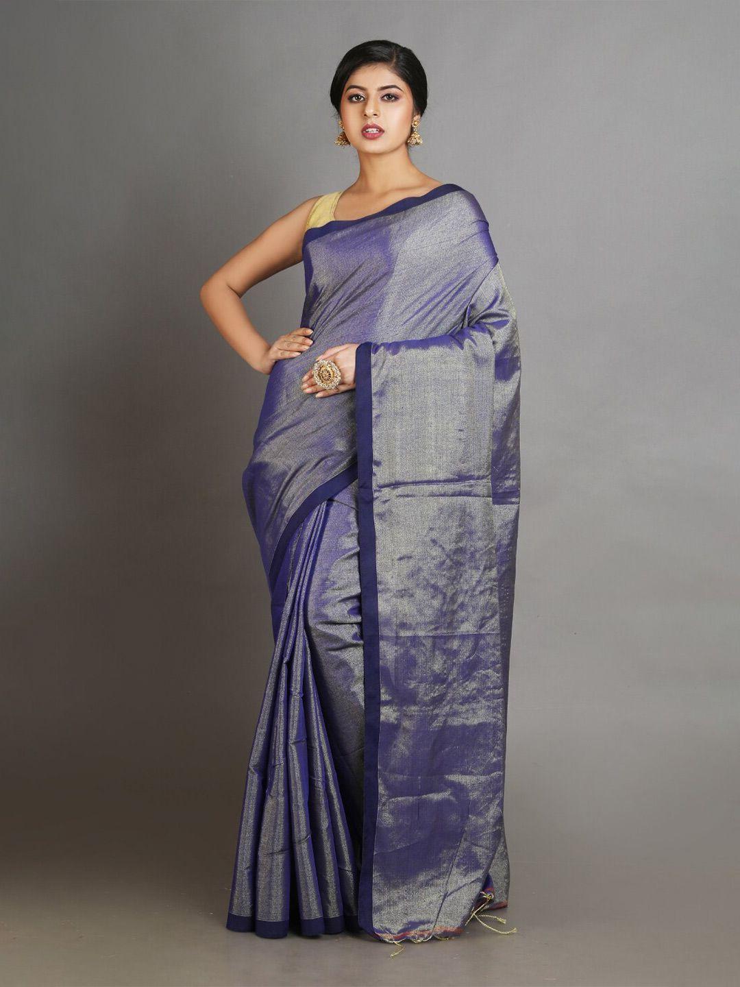 charukriti blue tissue saree