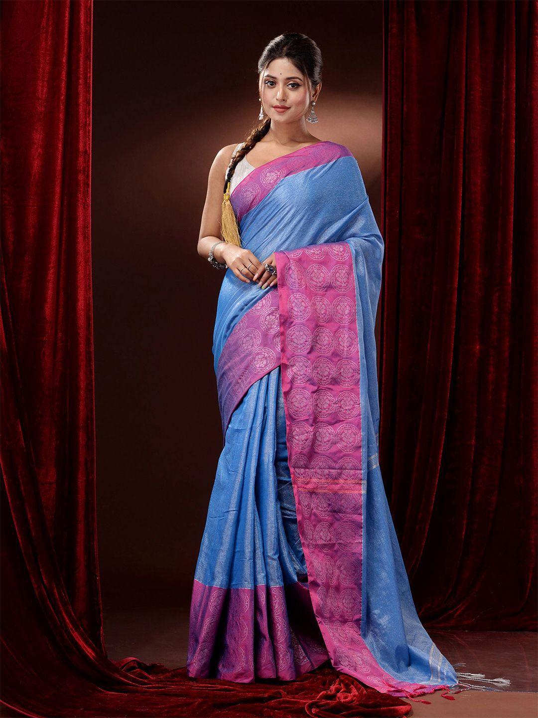 charukriti cotton blend zari saree