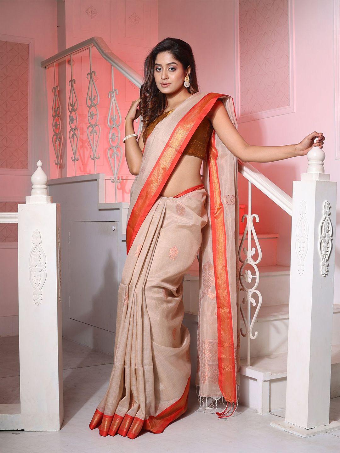 charukriti ethnic moitf woven design zari pure silk saree