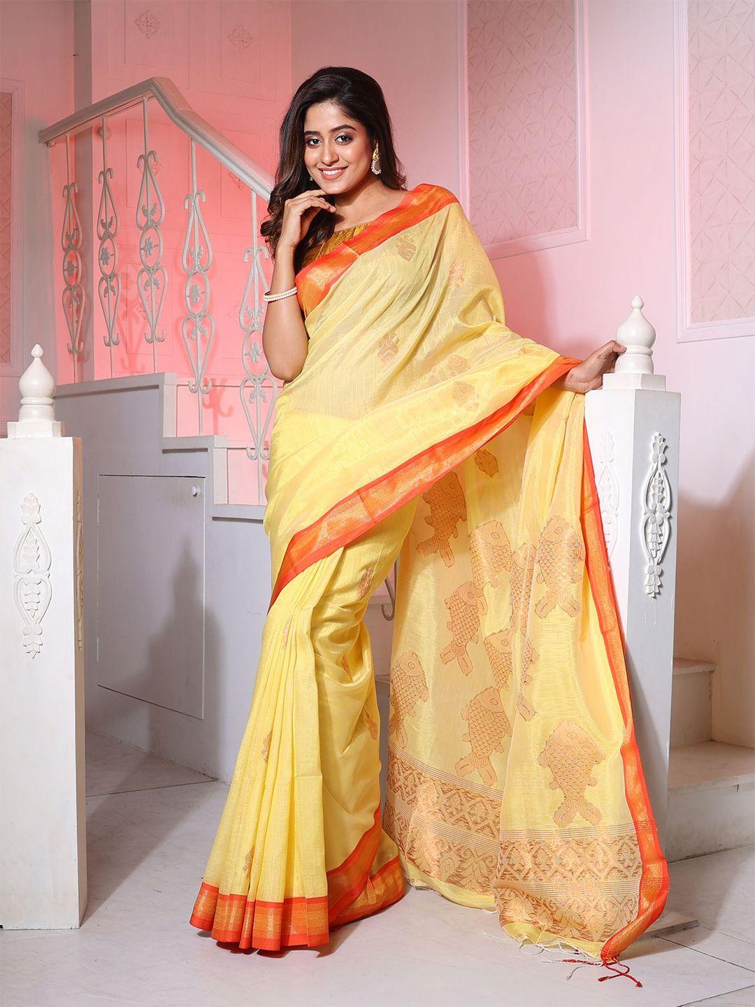 charukriti ethnic motif woven design zari pure silk saree