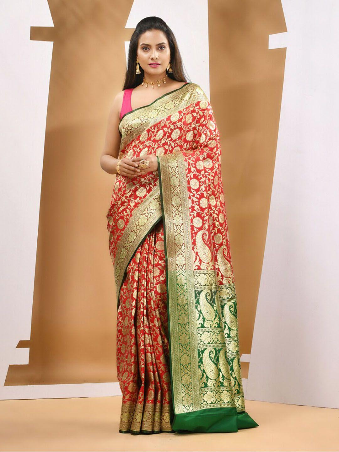 charukriti ethnic motifs  woven designs zari banarasi saree