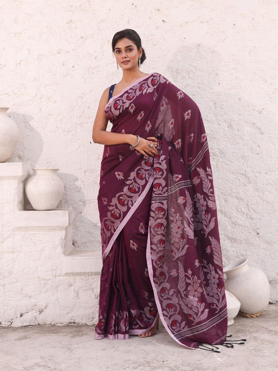 charukriti ethnic motifs pure cotton saree