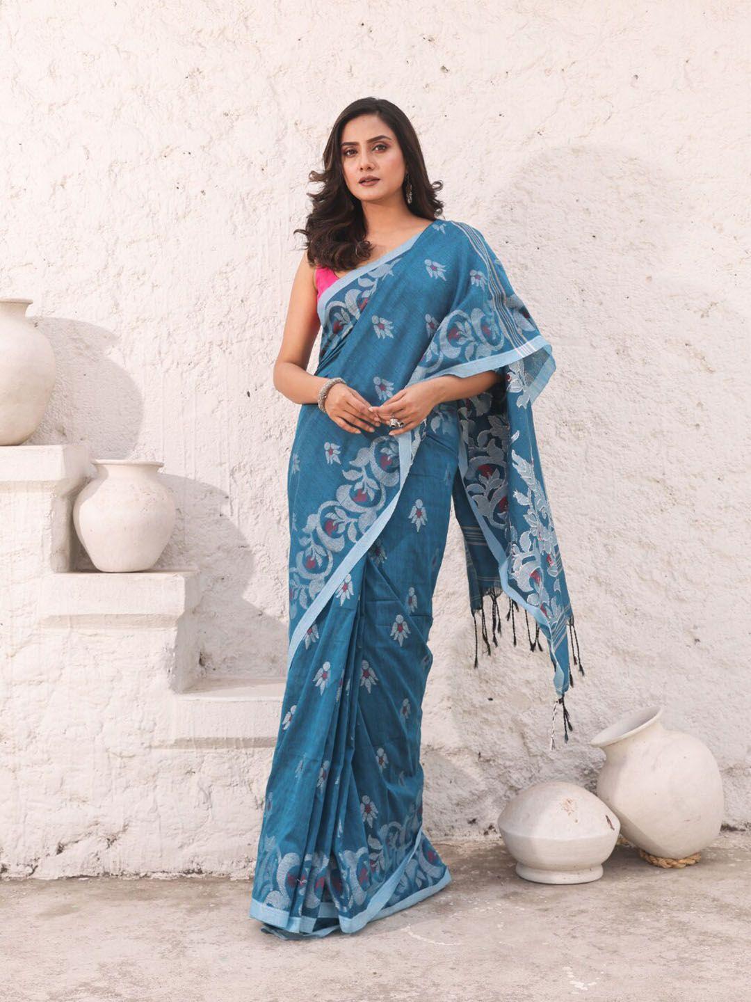 charukriti ethnic motifs pure cotton saree