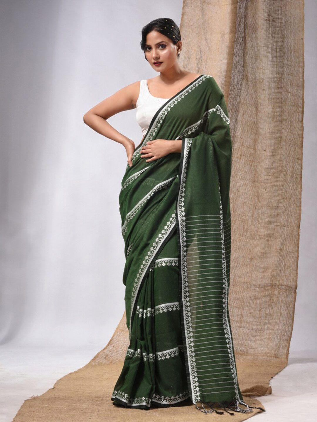 charukriti ethnic motifs woven design pure cotton saree