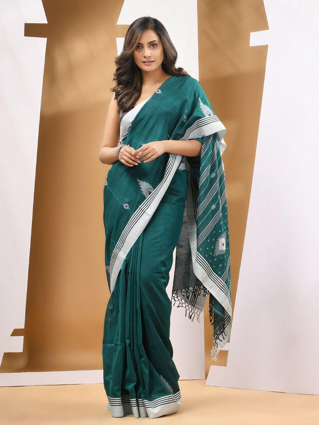 charukriti ethnic motifs woven design pure cotton saree