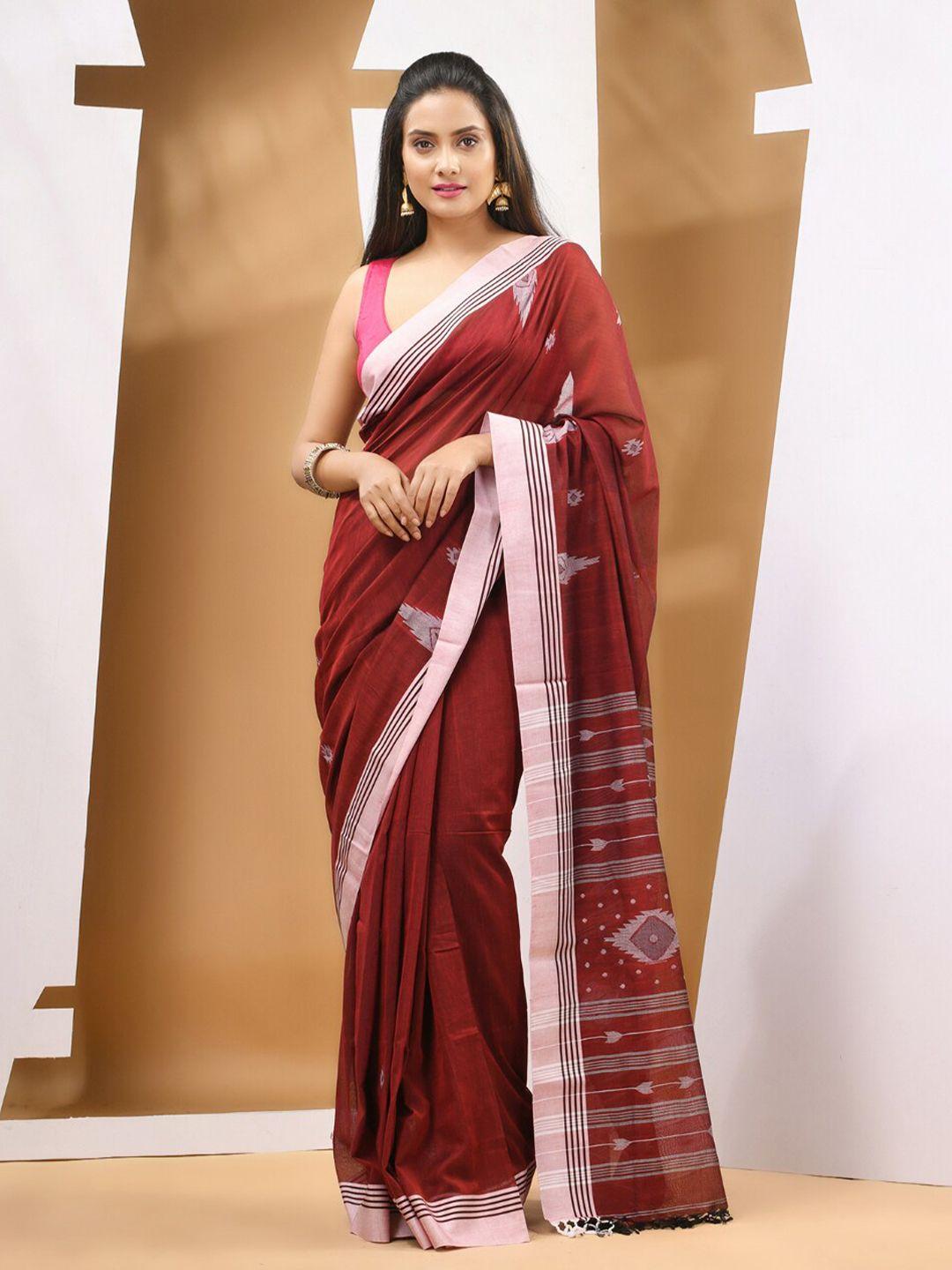 charukriti ethnic motifs woven design pure cotton saree