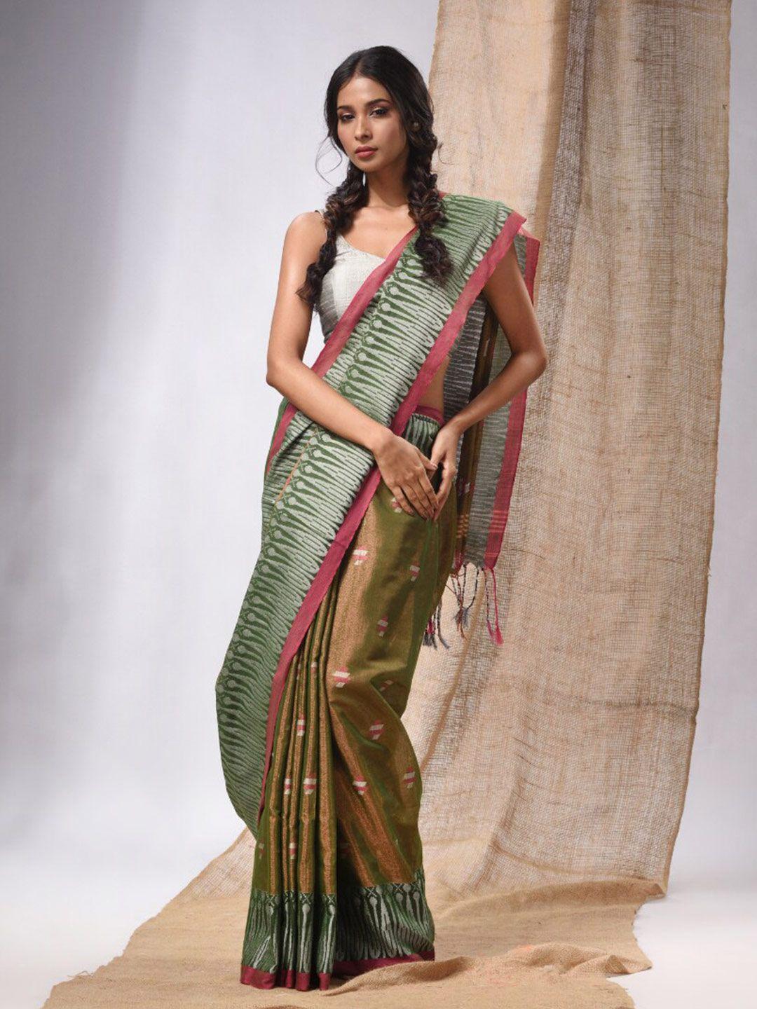 charukriti ethnic motifs woven design tissue saree