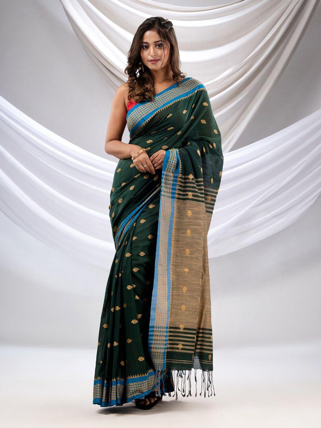 charukriti ethnic motifs woven design zari pure cotton saree