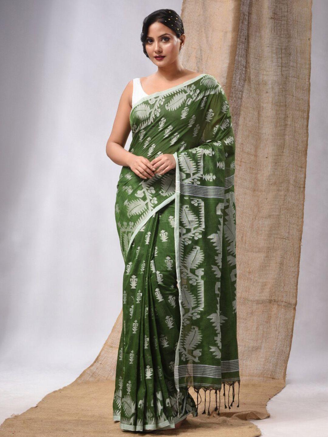 charukriti ethnic motifs woven design zari pure cotton saree