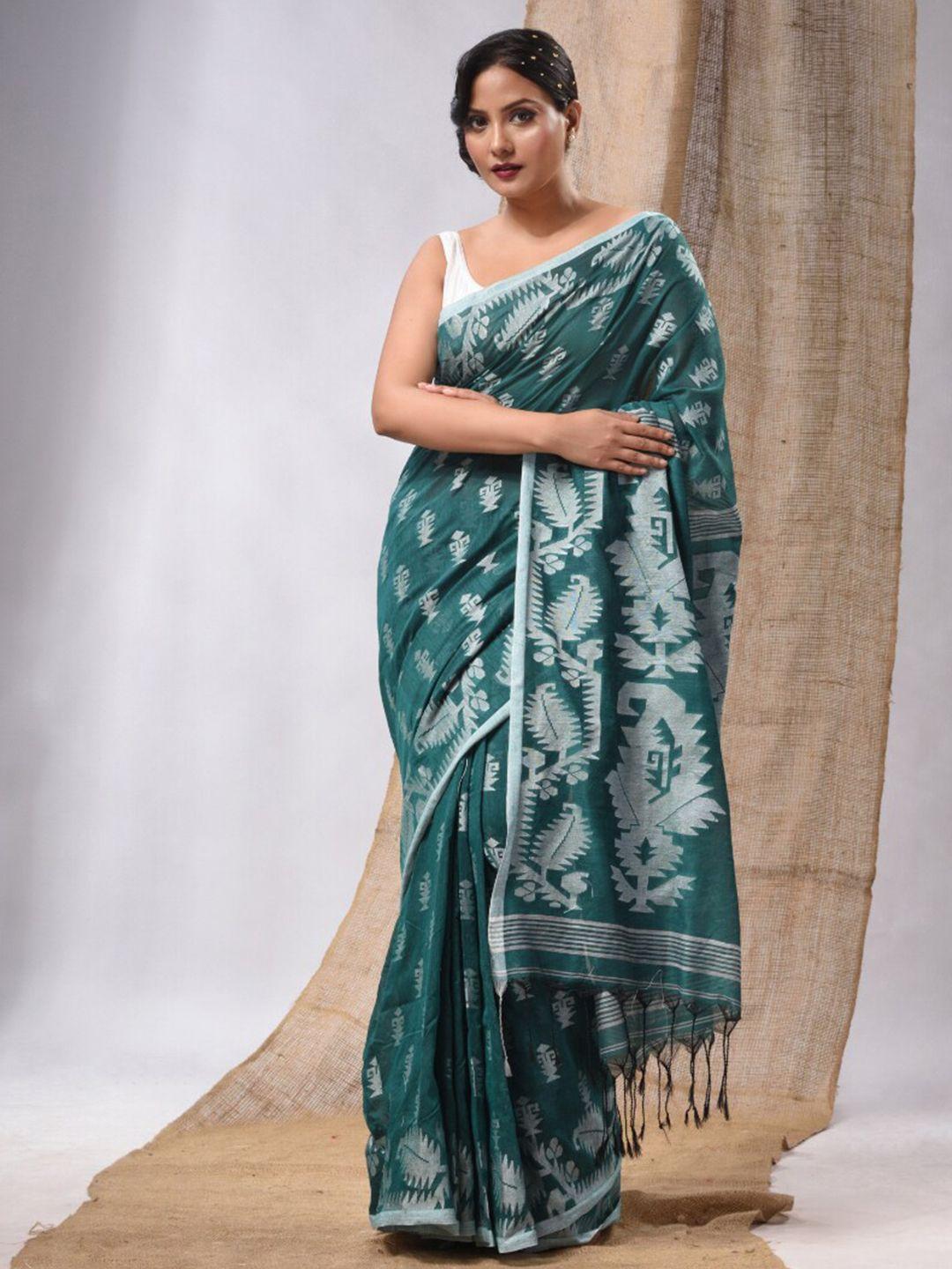 charukriti ethnic motifs woven design zari pure cotton saree