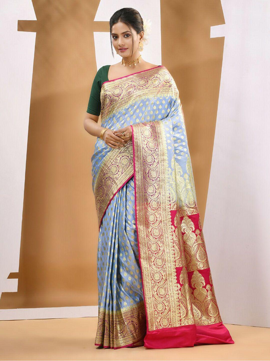 charukriti ethnic motifs woven design zari pure silk banarasi saree