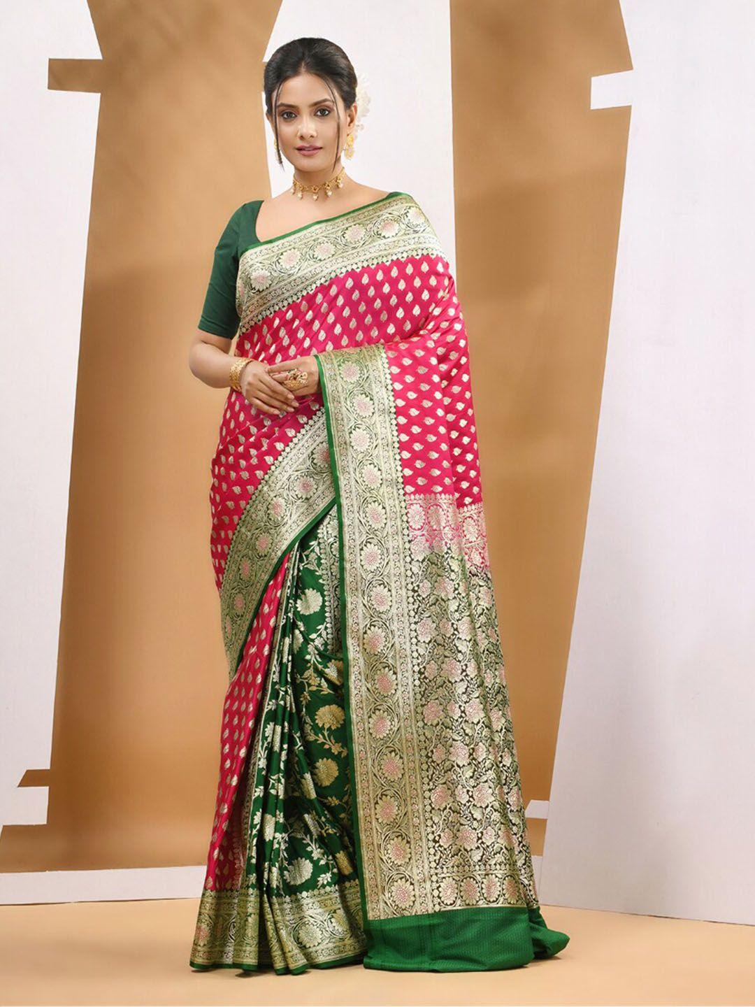 charukriti ethnic motifs woven design zari pure silk banarasi saree