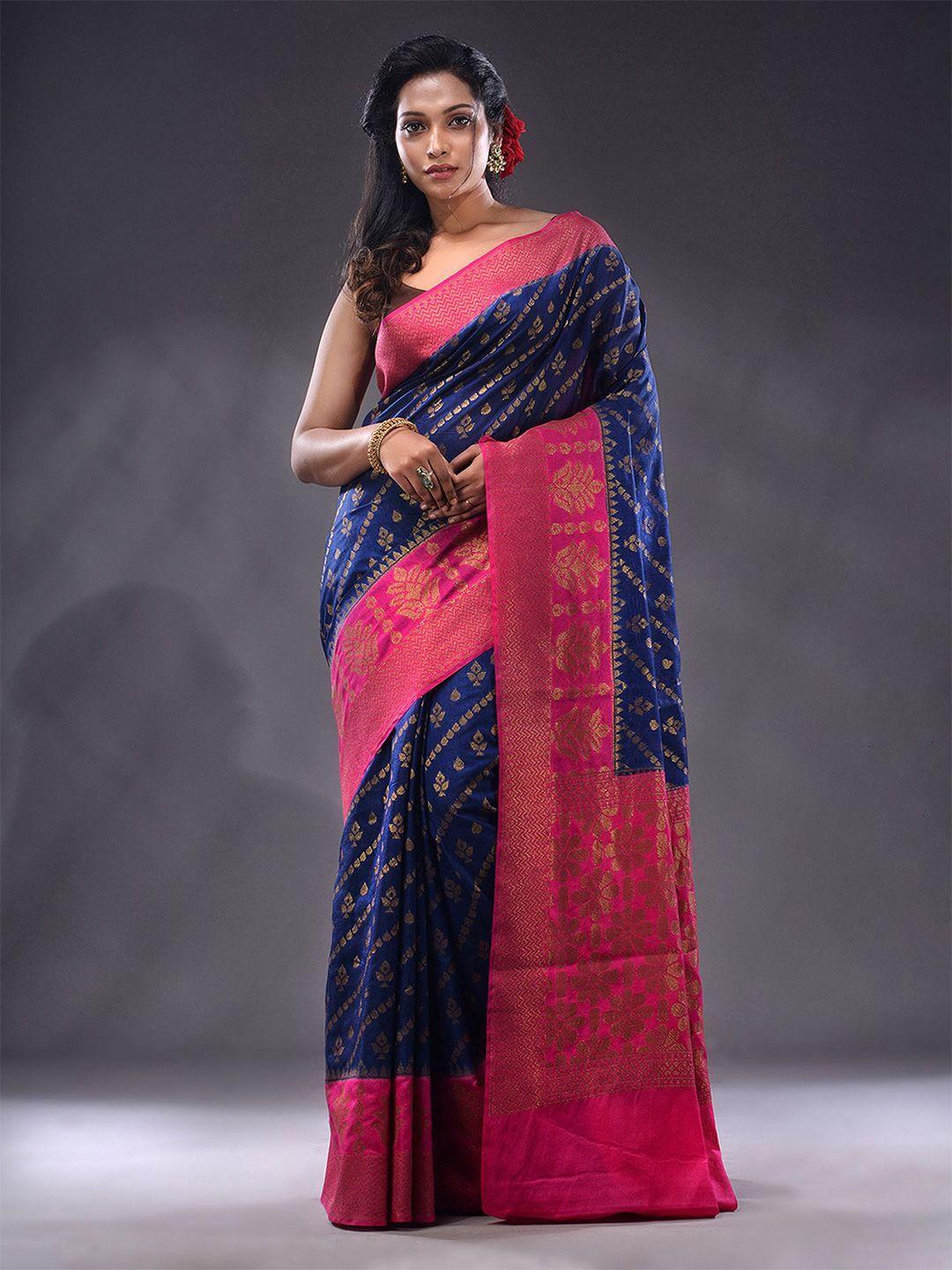 charukriti ethnic motifs woven design zari saree