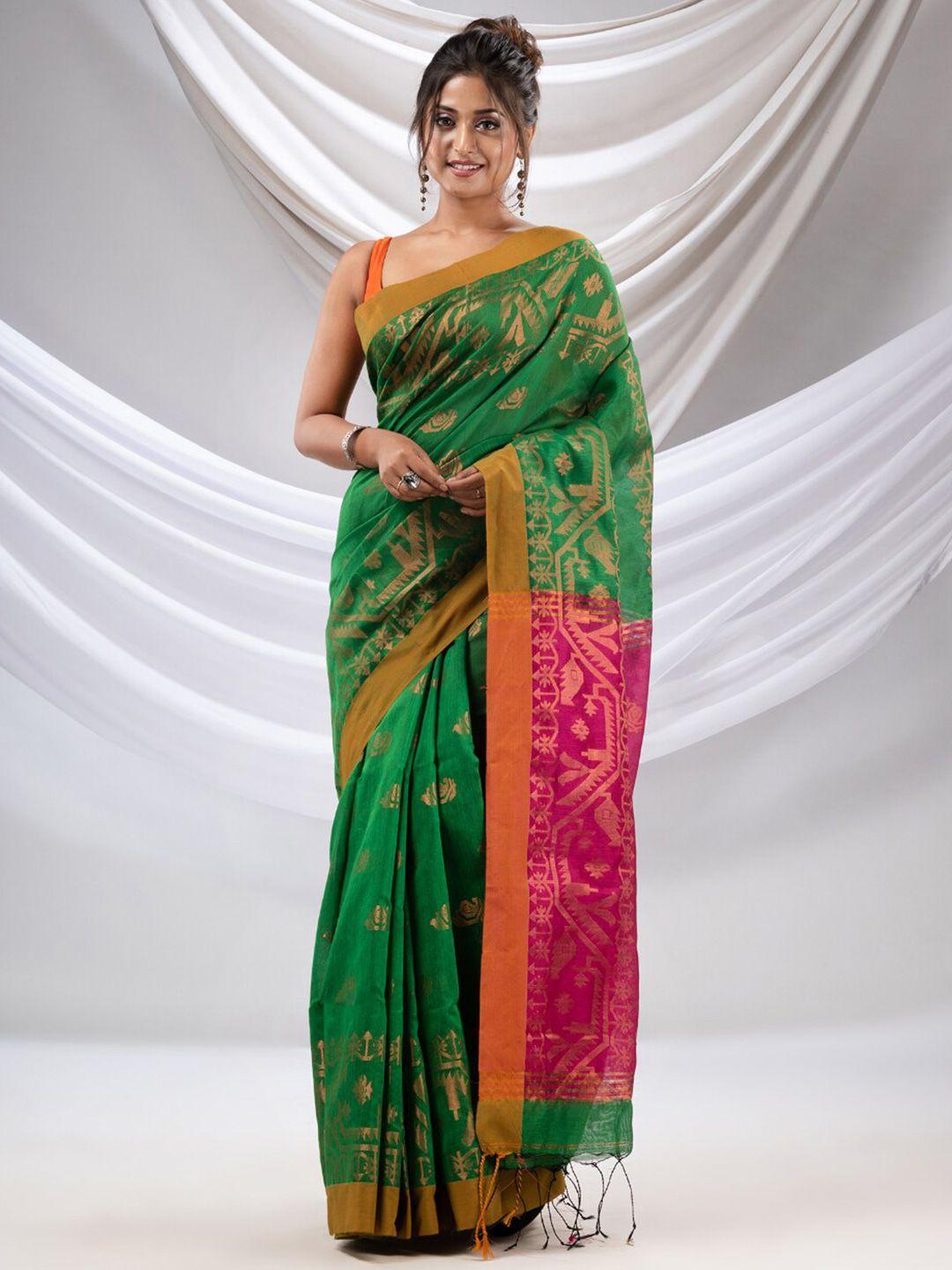 charukriti ethnic motifs woven design zari saree