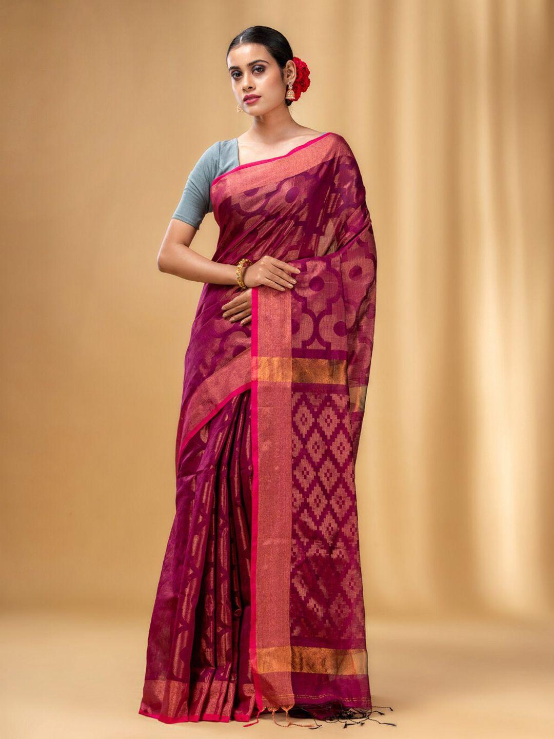 charukriti ethnic motifs woven design zari saree