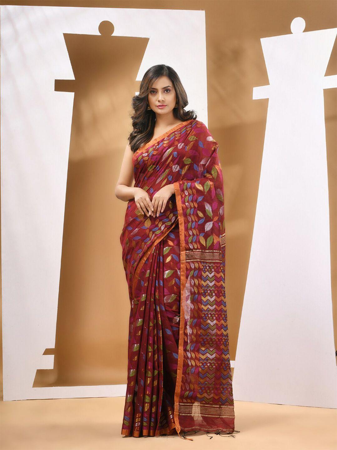 charukriti ethnic motifs woven design zari saree