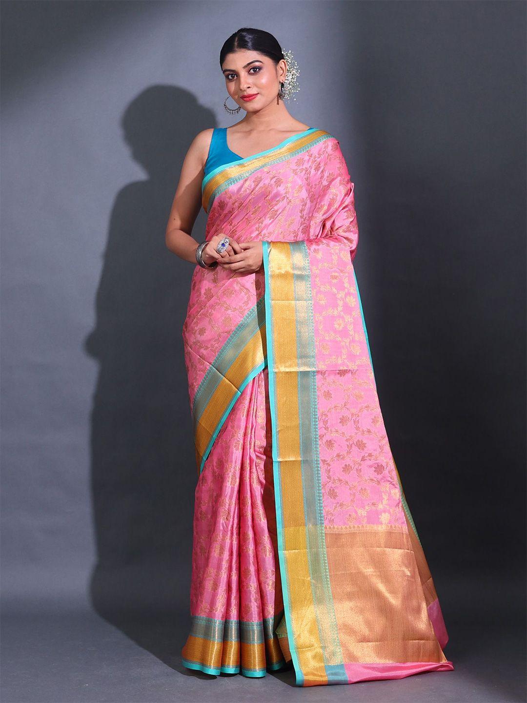 charukriti ethnic motifs woven design zari silk blend saree