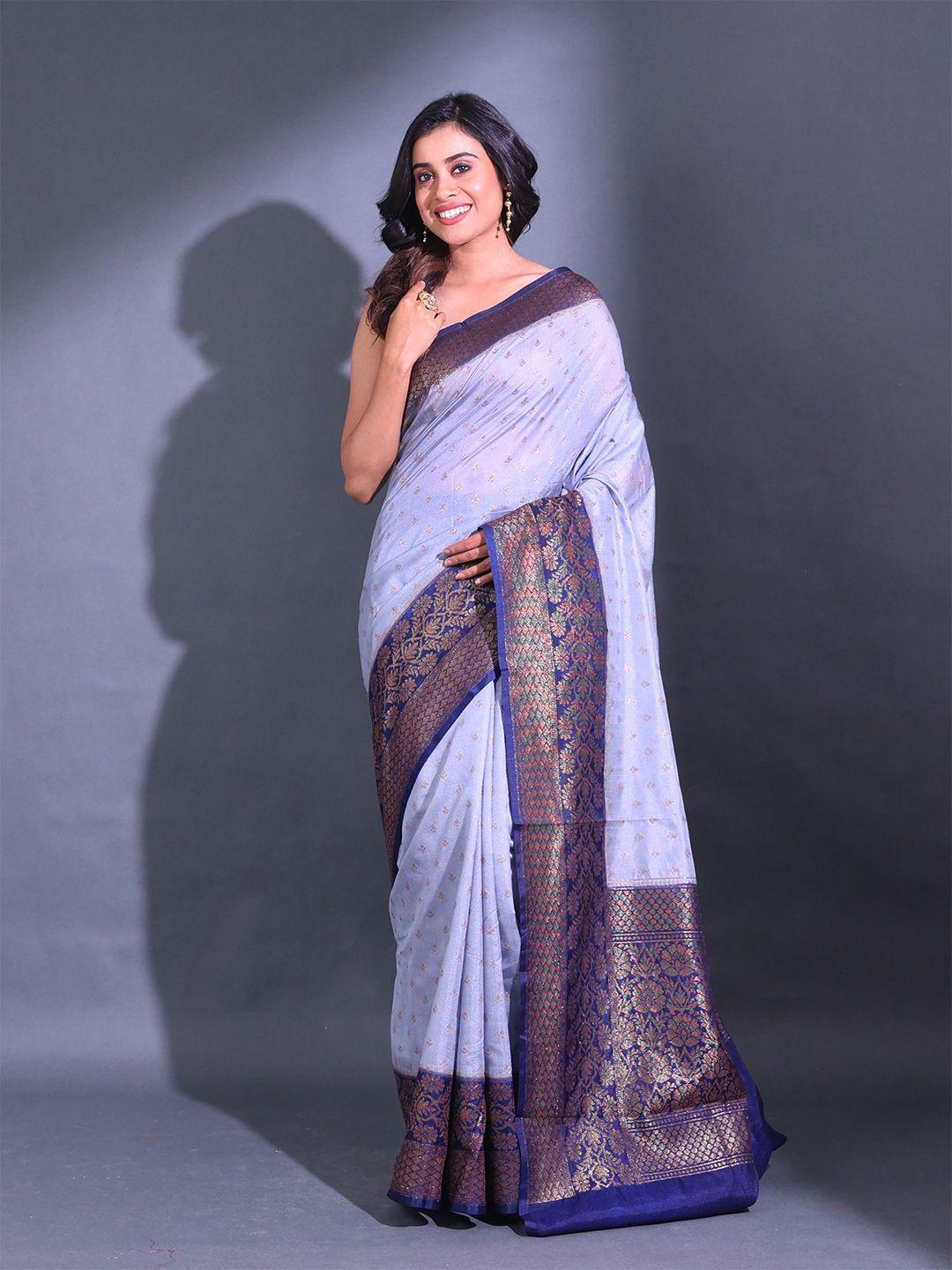 charukriti ethnic motifs woven design zari silk blend saree