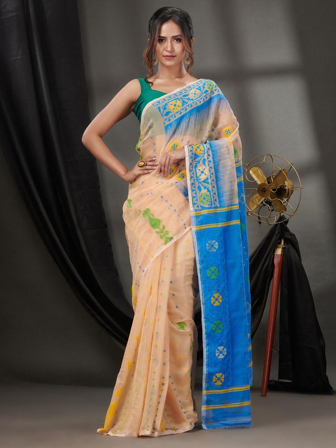 charukriti ethnic motifs woven design zari silk cotton jamdani saree