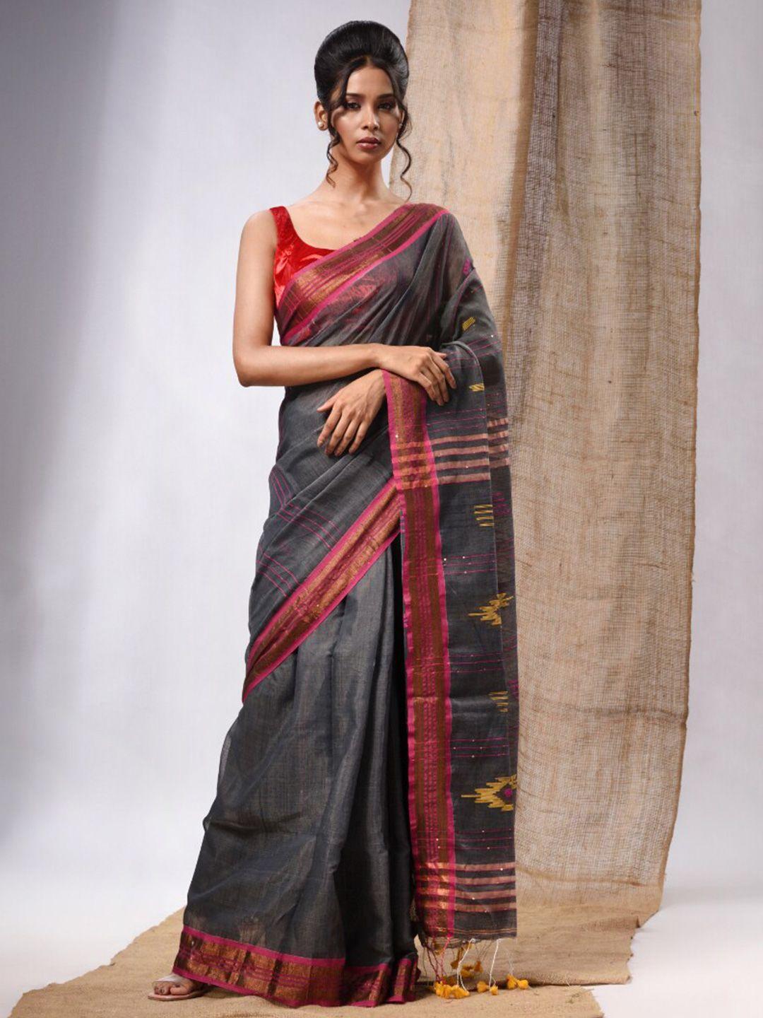 charukriti ethnic motifs woven design zari silk cotton saree