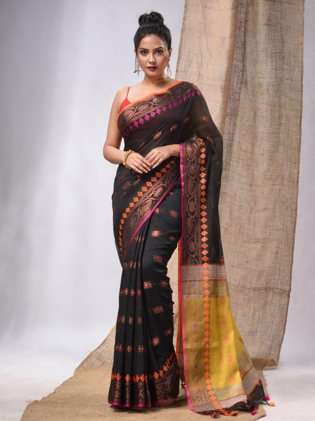 charukriti ethnic motifs woven design zari silk cotton saree