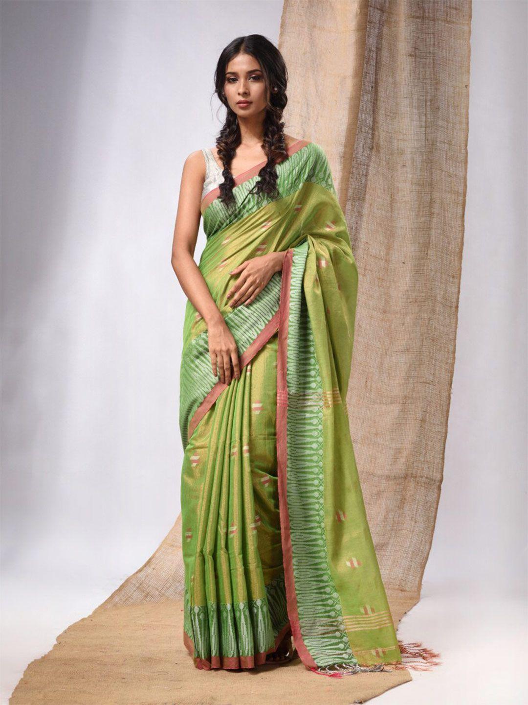 charukriti ethnic motifs woven design zari tissue saree