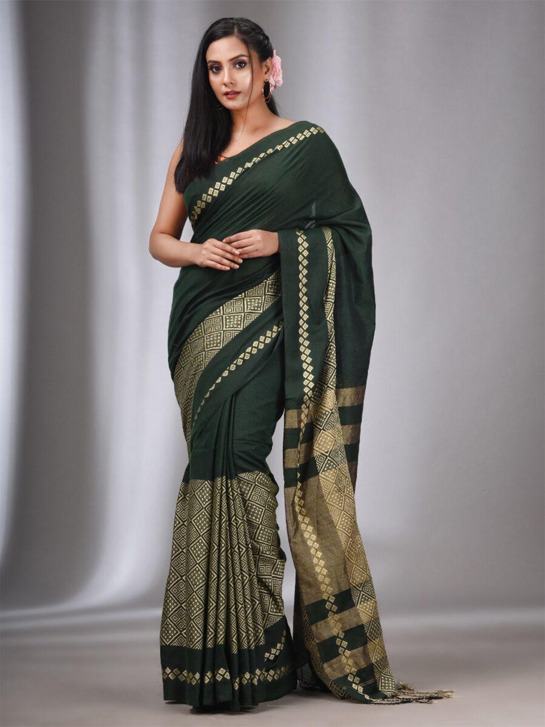 charukriti ethnic motifs zari pure cotton saree