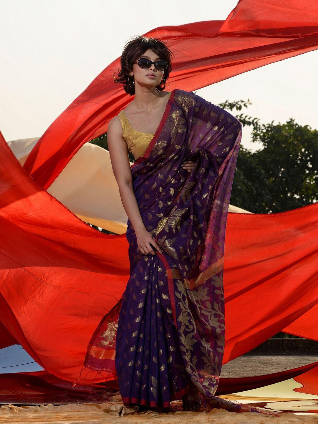 charukriti ethnic motifs zari saree