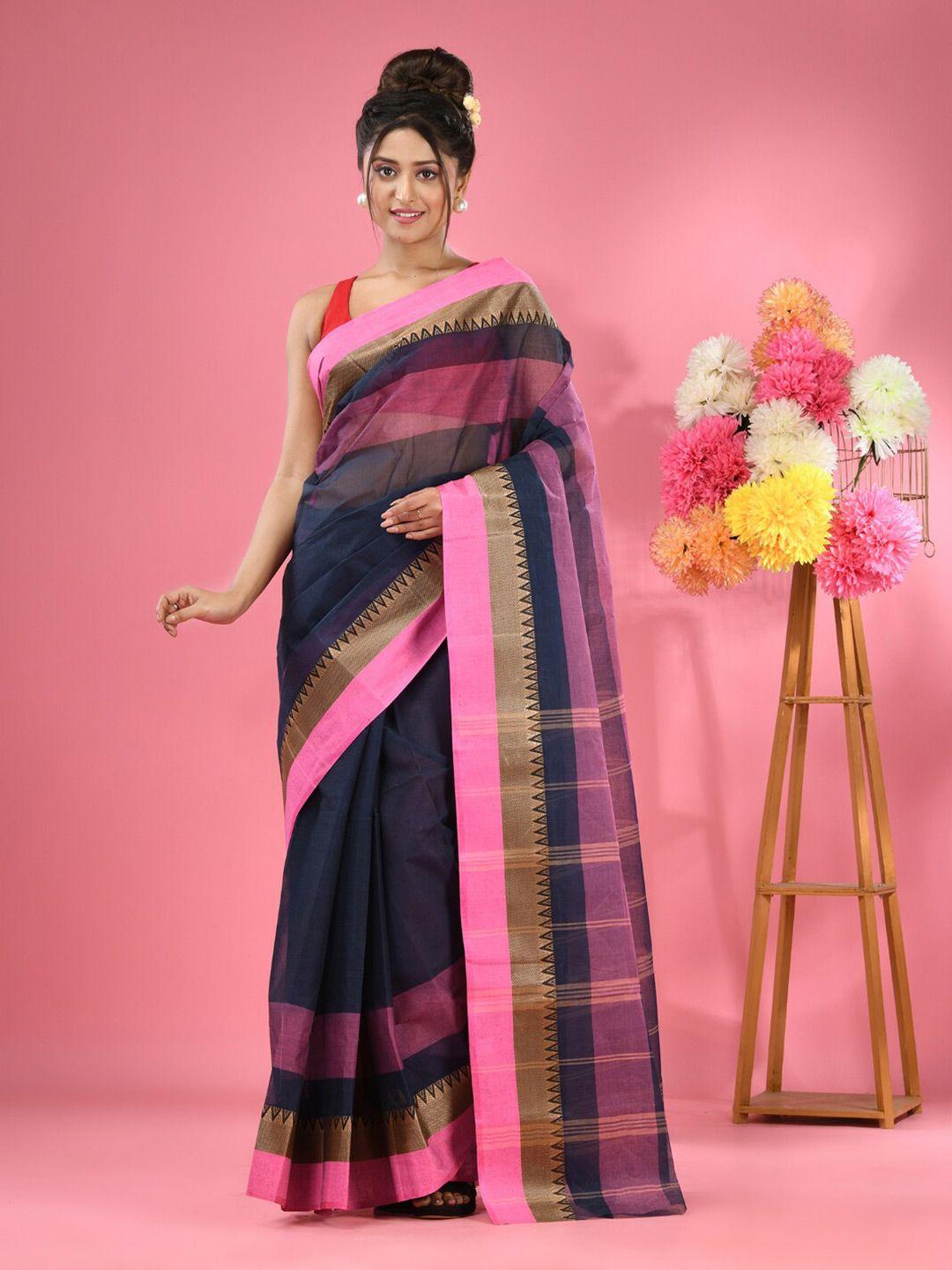 charukriti ethnic woven design pure cotton taant saree