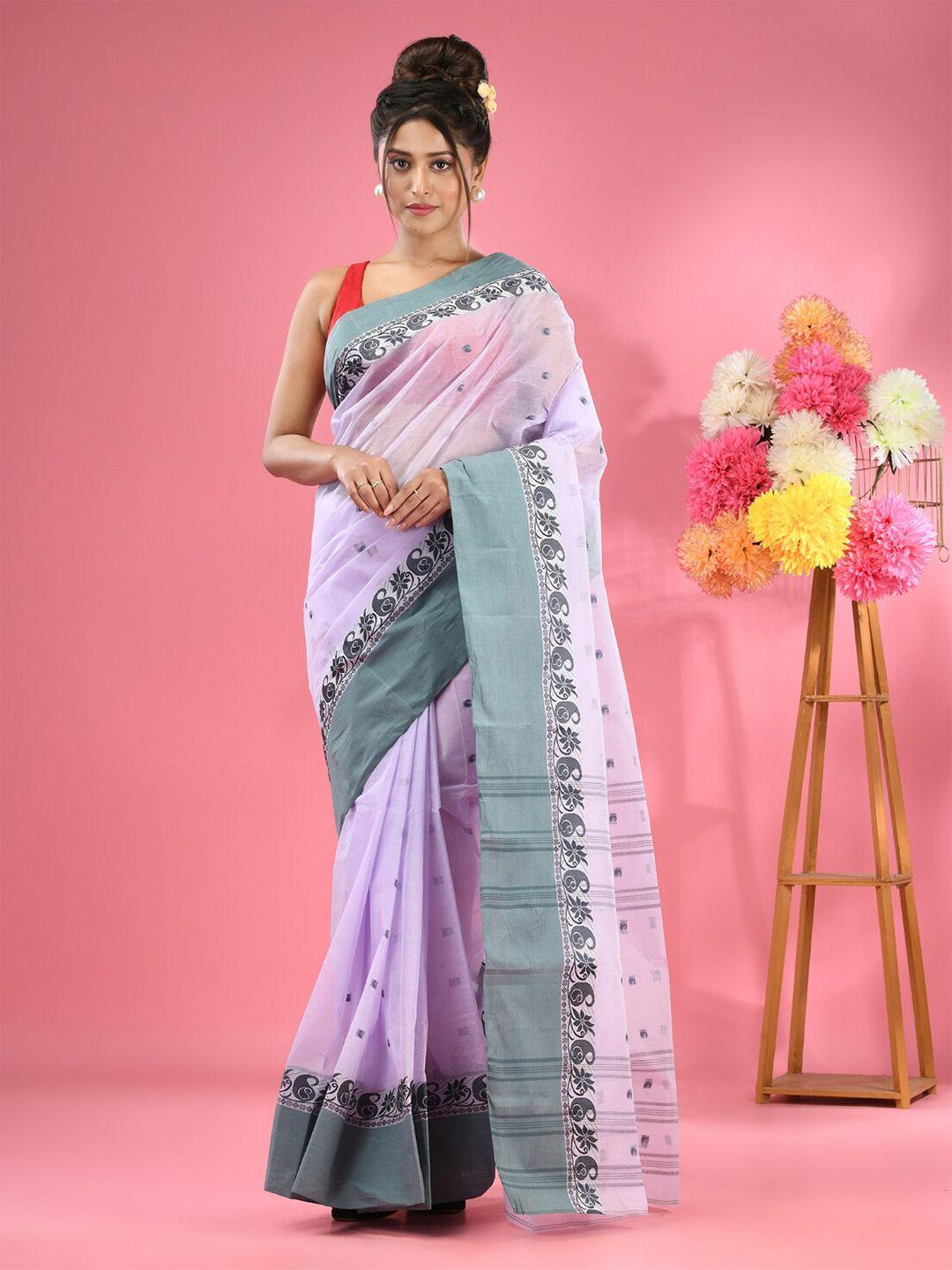 charukriti ethnic woven design pure cotton taant saree