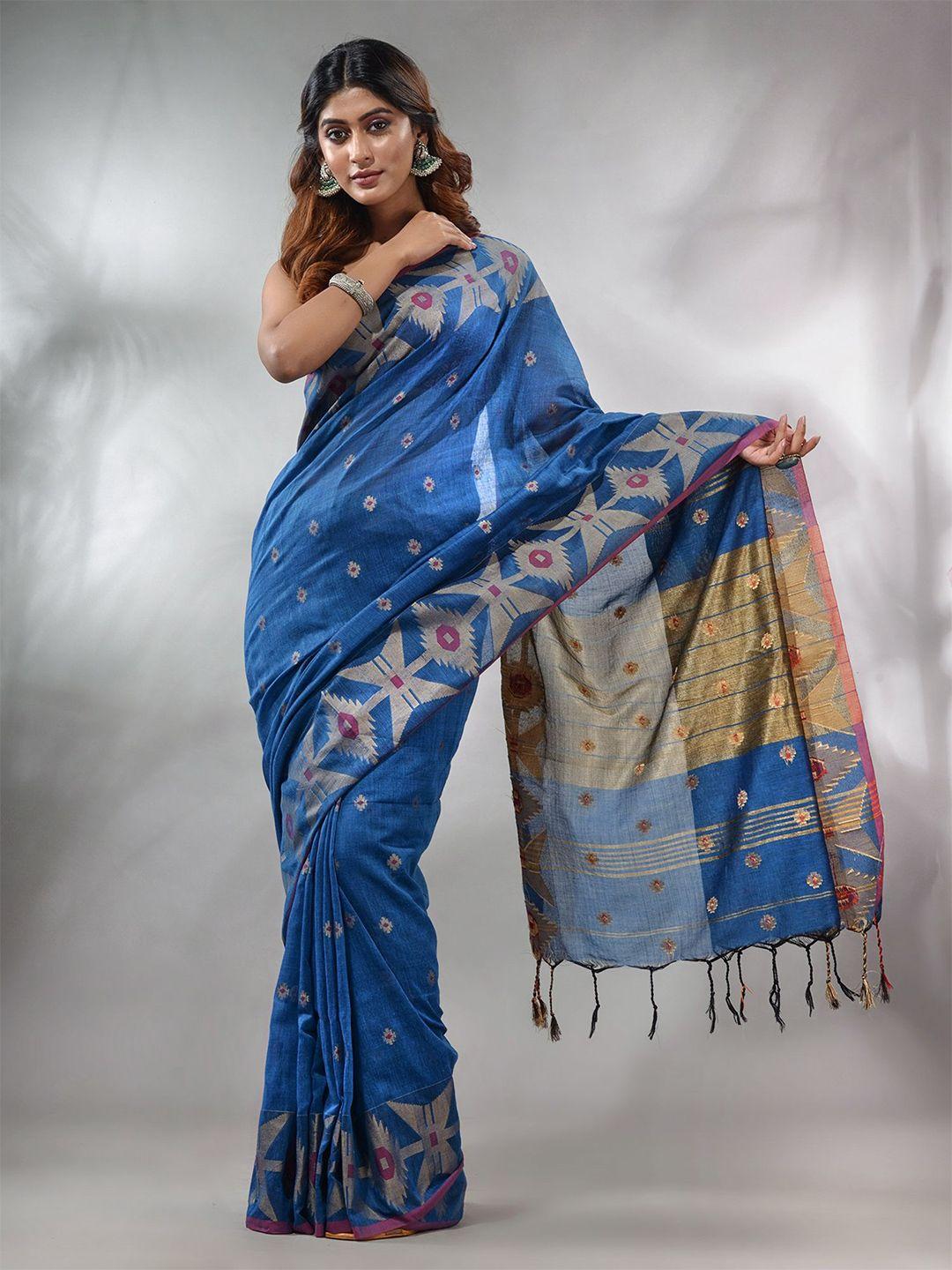 charukriti ethnic woven design zari pure cotton saree