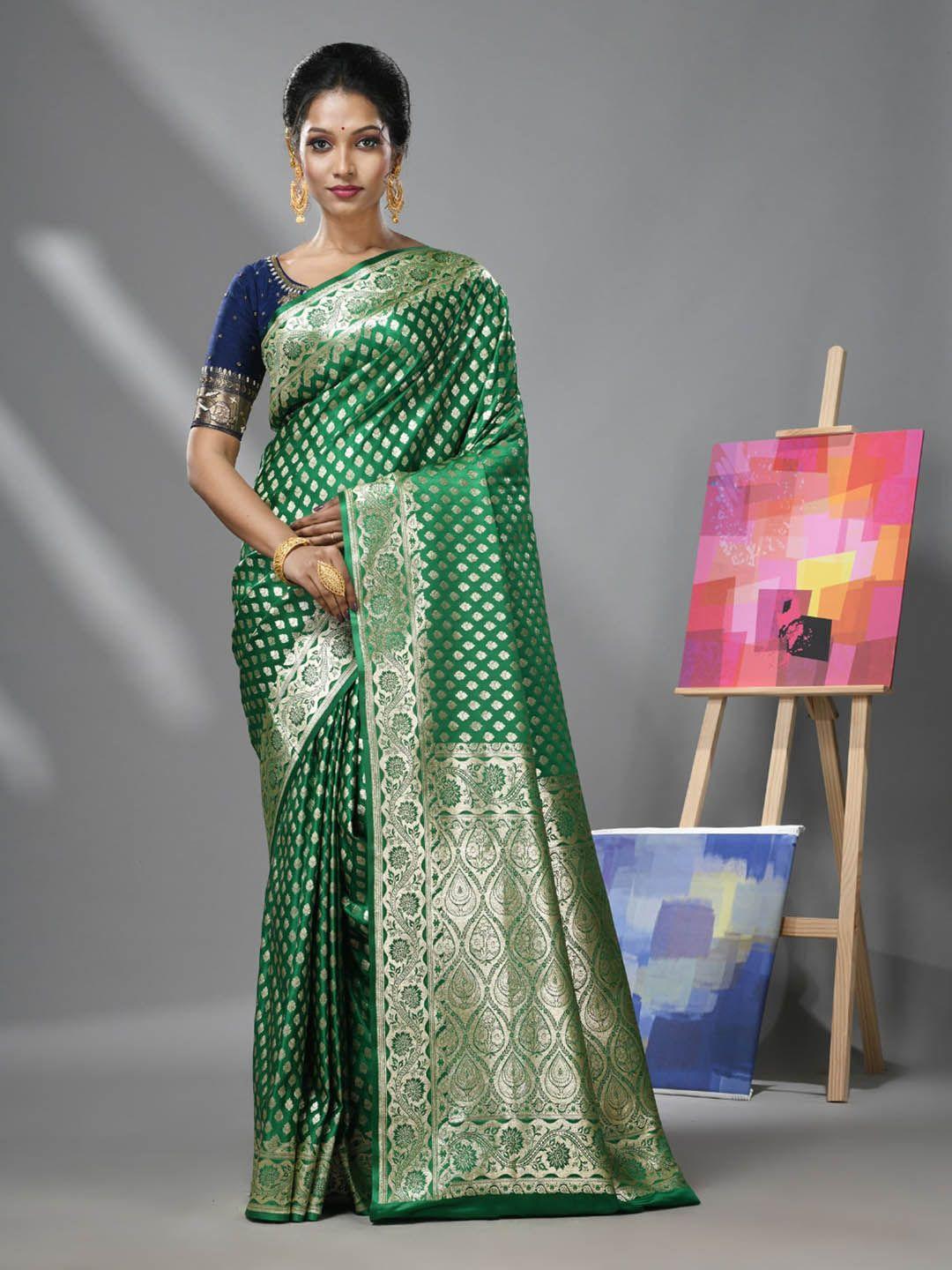 charukriti ethnic woven design zari pure silk heavy work banarasi saree