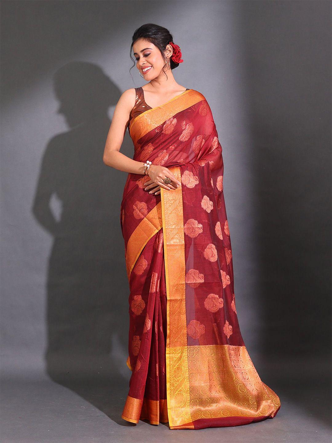 charukriti ethnic woven design zari saree