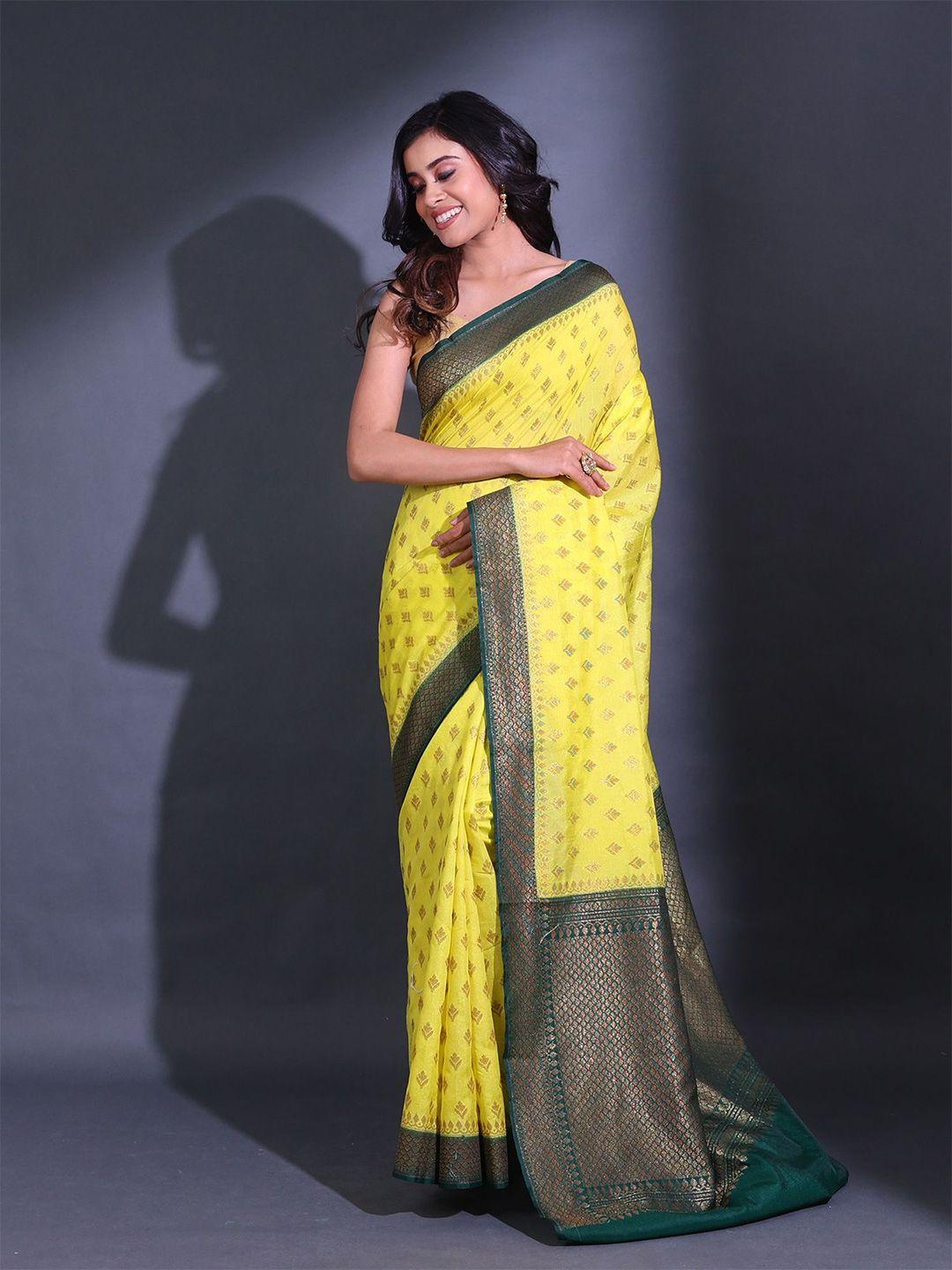 charukriti etnic motif woven design zari saree