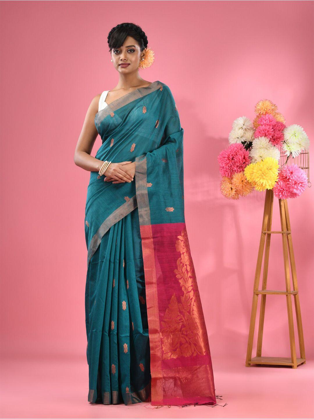 charukriti flora woven design zari saree