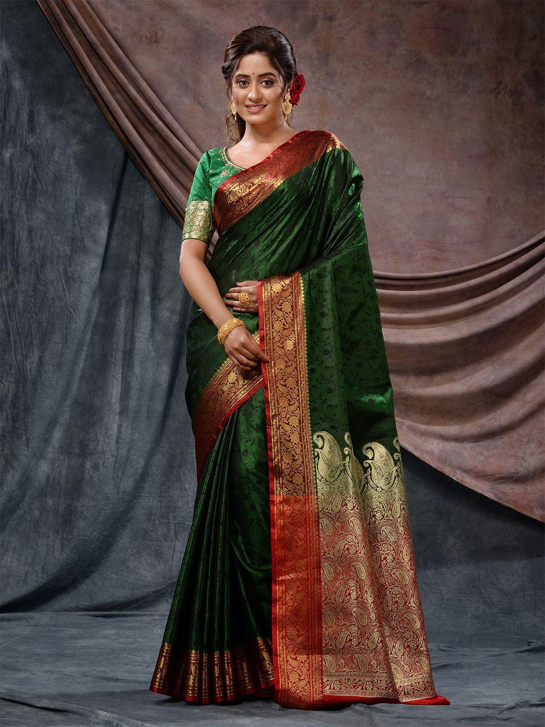 charukriti floral emboss woven design zari saree