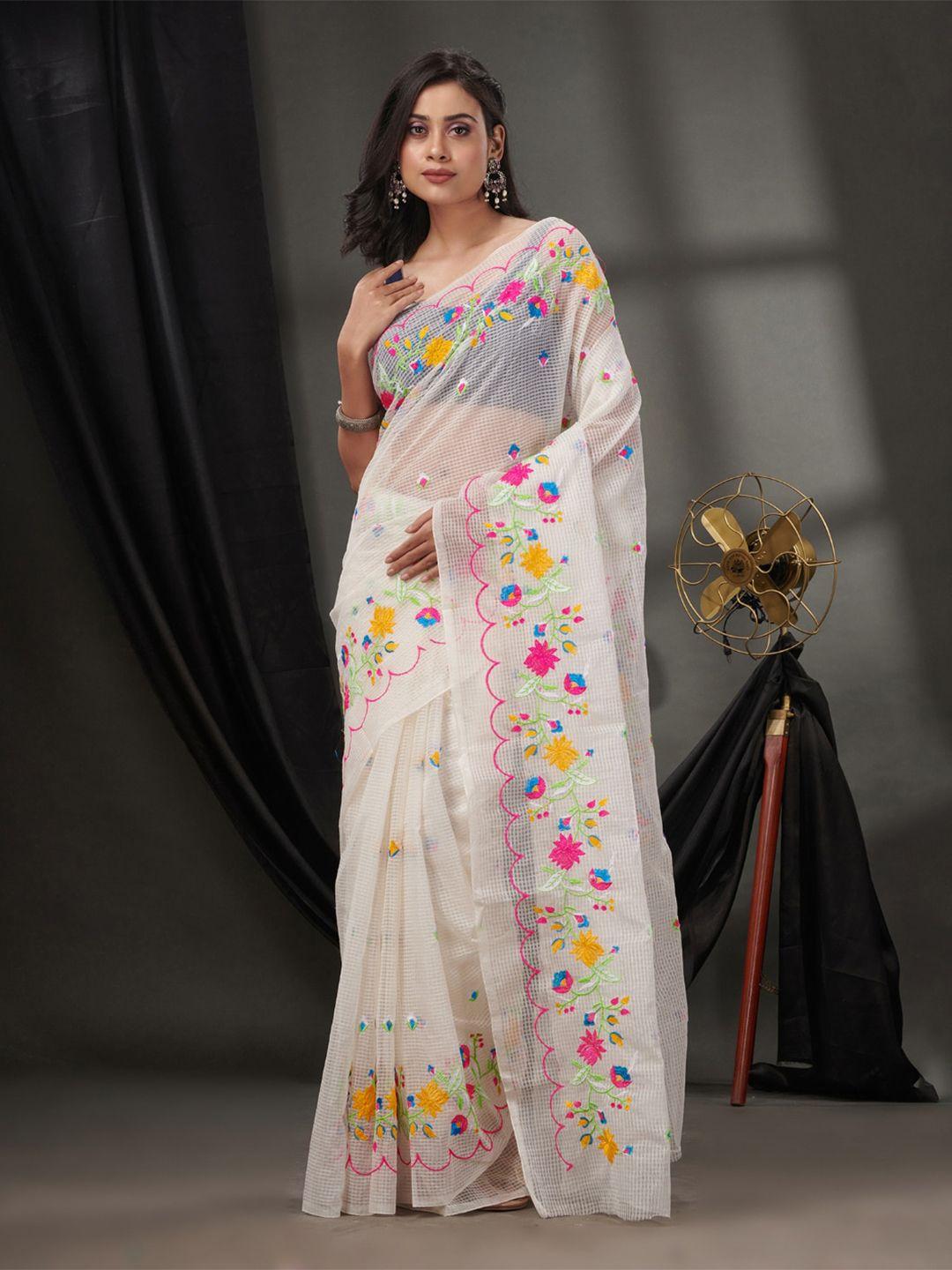 charukriti floral embroidered kota saree