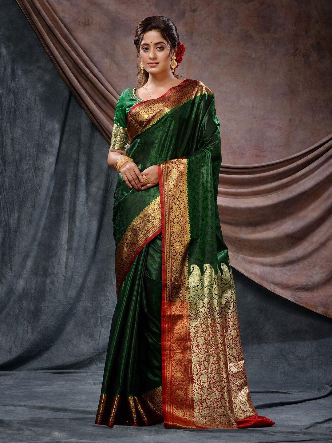 charukriti floral motif woven design zari saree