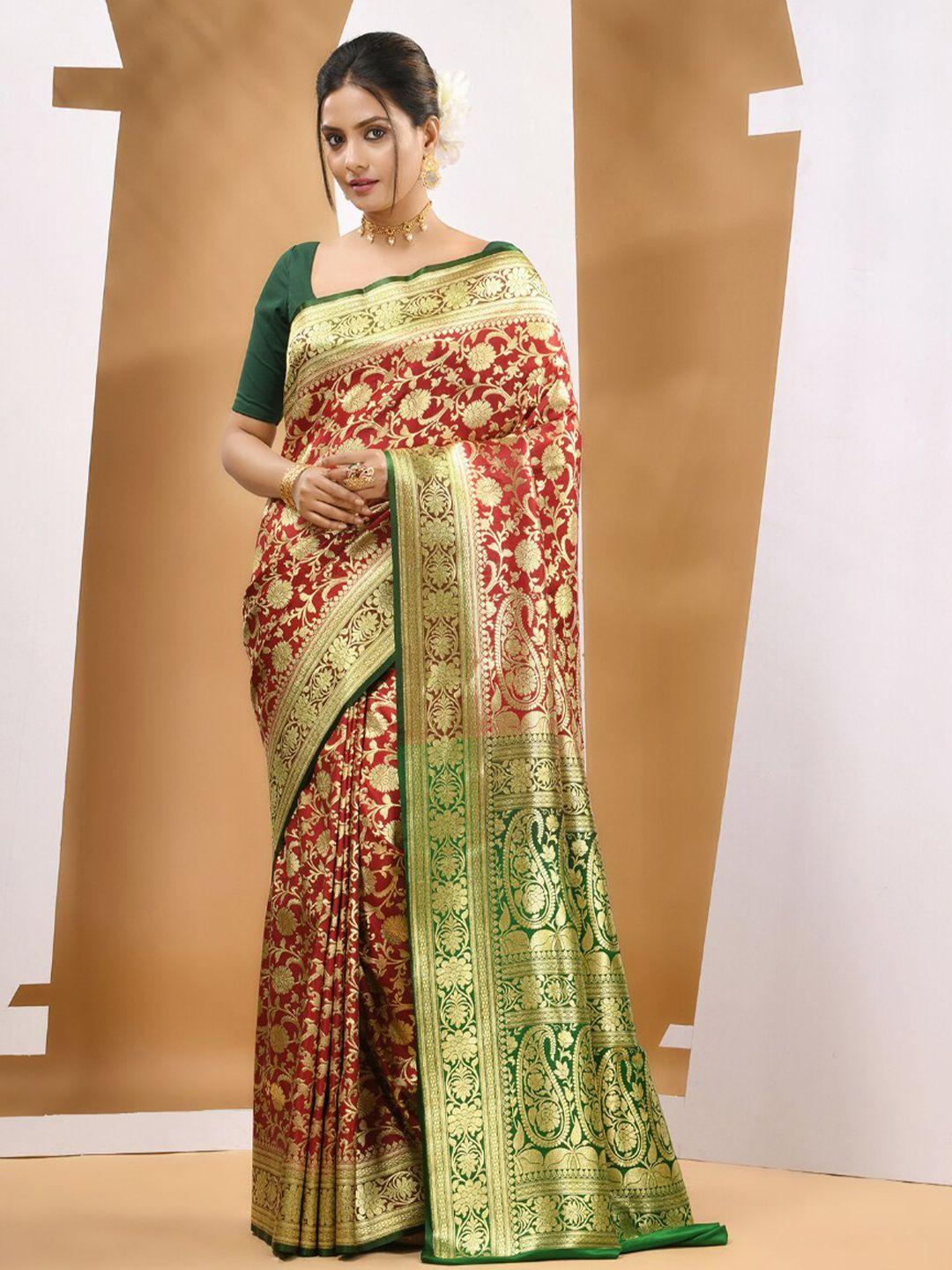 charukriti floral woven design banarasi saree