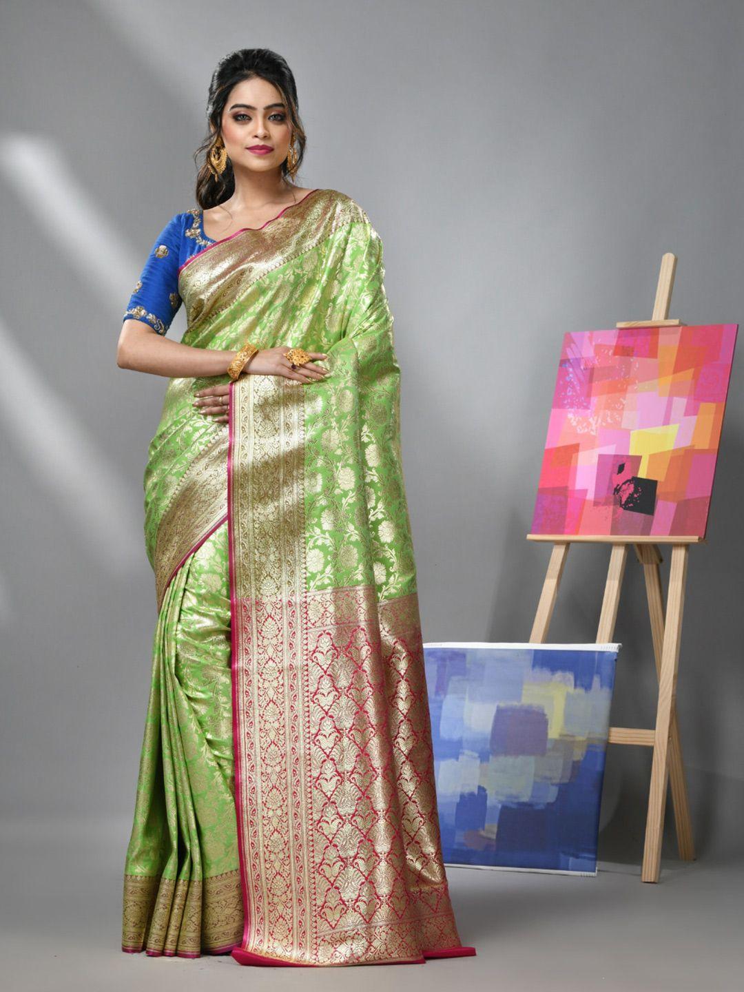 charukriti floral woven design banarasi zari saree