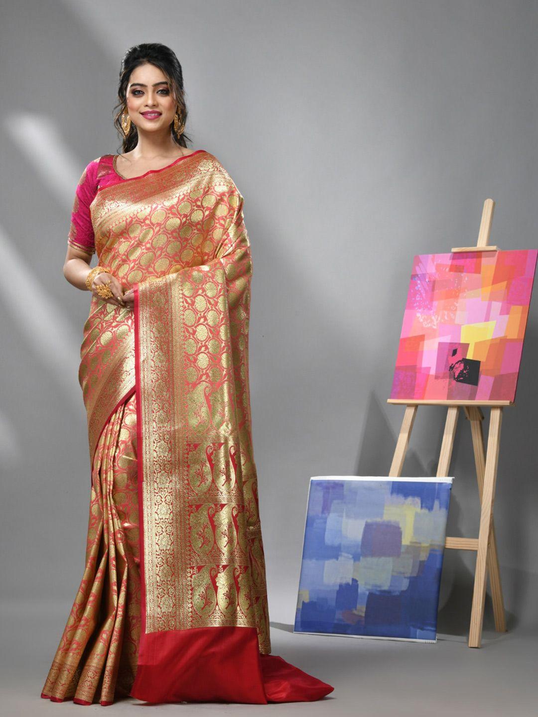 charukriti floral woven design banarasi zari saree