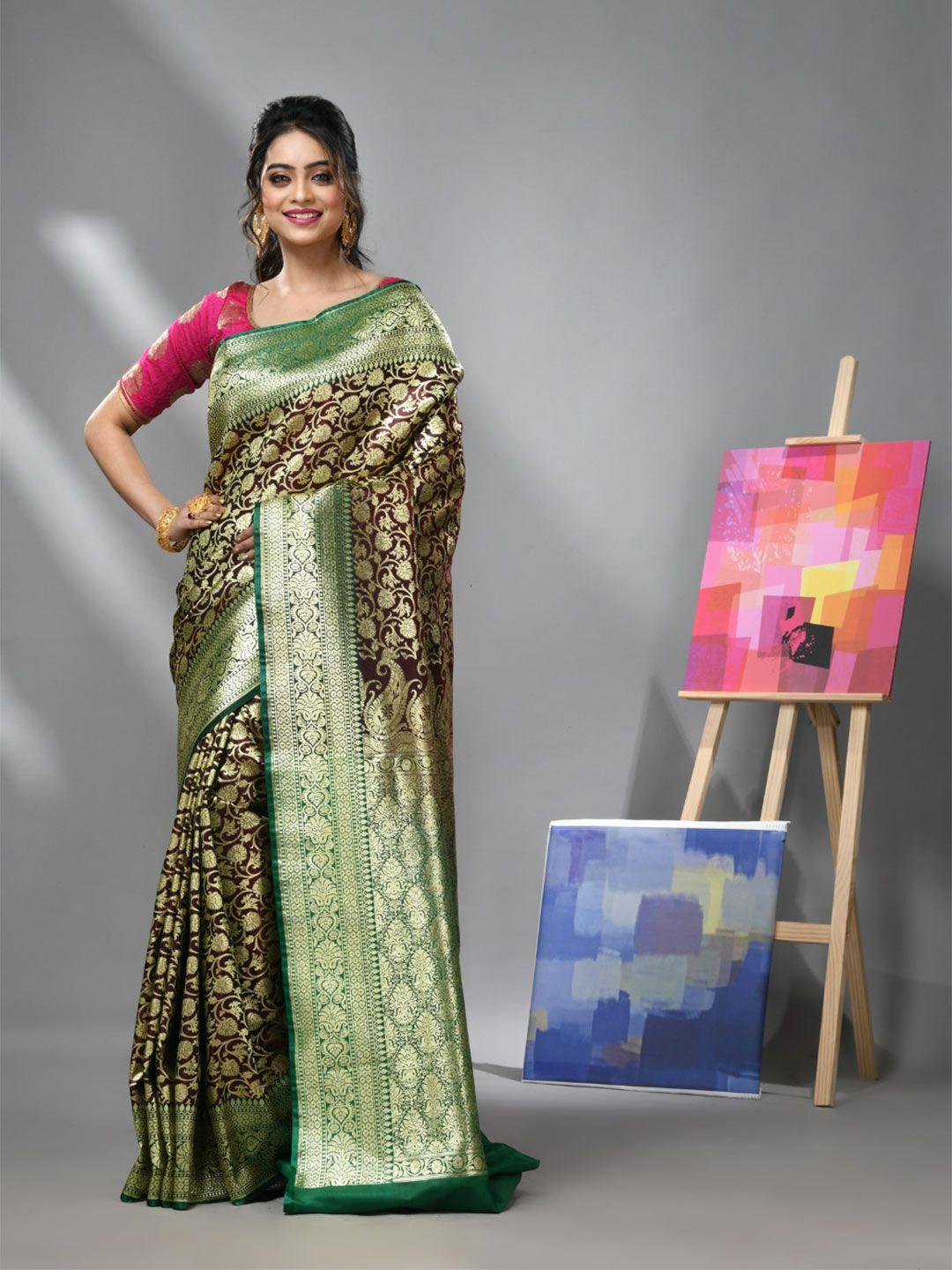 charukriti floral woven design banarasi zari saree