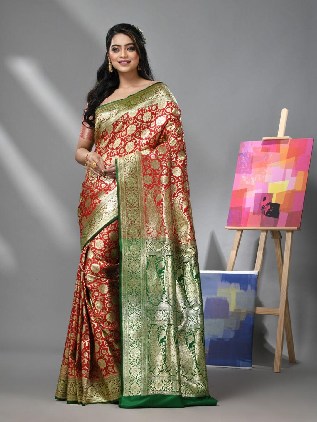 charukriti floral woven design banarasi zari saree