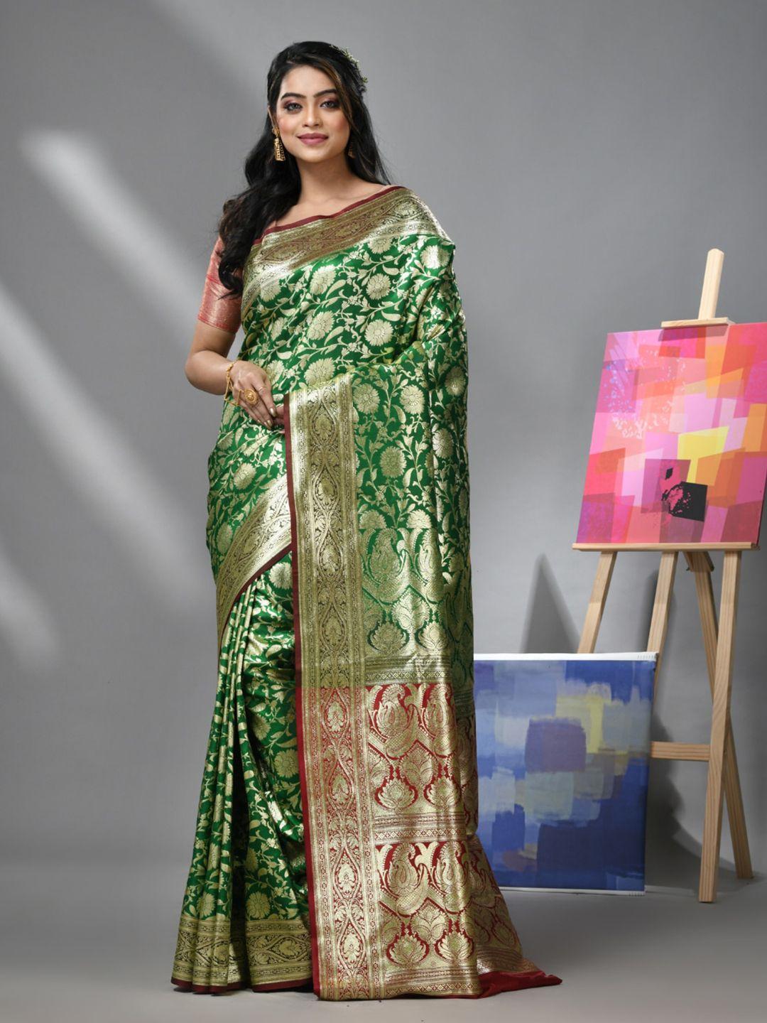 charukriti floral woven design banarasi zari saree