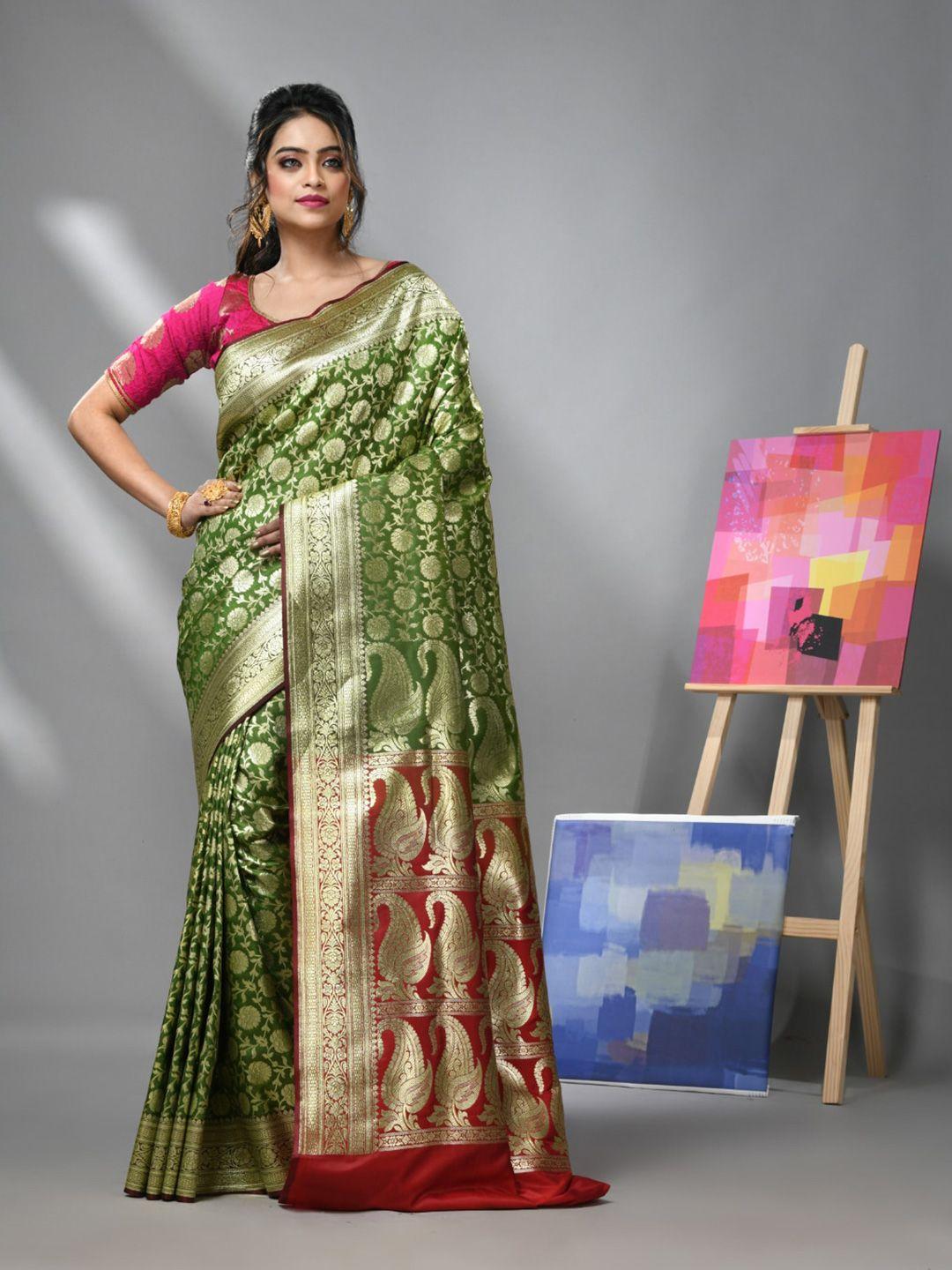 charukriti floral woven design banarasi zari saree