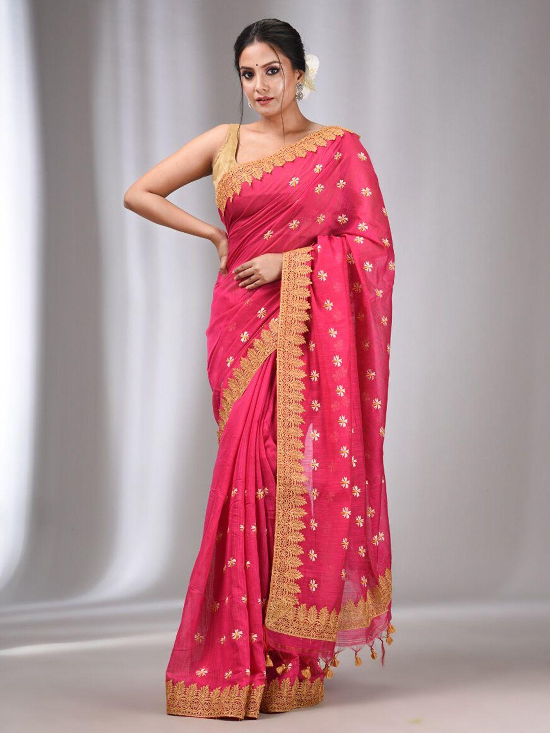 charukriti floral woven design saree